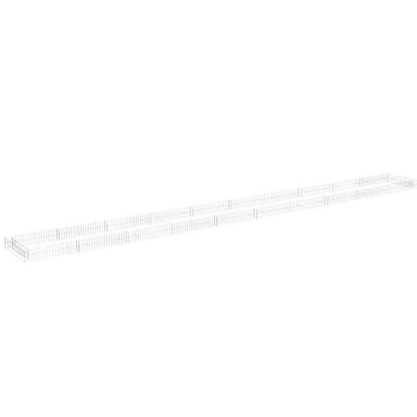 vidaXL Canteiro elevado/cesto gabi&atilde;o 1000x100x20 cm a&ccedil;o galvanizado