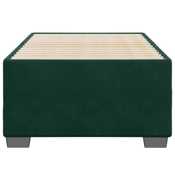 vidaXL Estrutura de cama sem colch&atilde;o 90x190 cm veludo verde-escuro