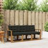 vidaXL Conjunto de Sof&aacute;s para Exterior 3 pcs Natural e Preto