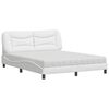 vidaXL Cama com colch&atilde;o Hvar 160x200 cm couro artificial branco