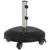 vidaXL Base de Parasol de Granito com Rodas para Poste de 40-50 mm