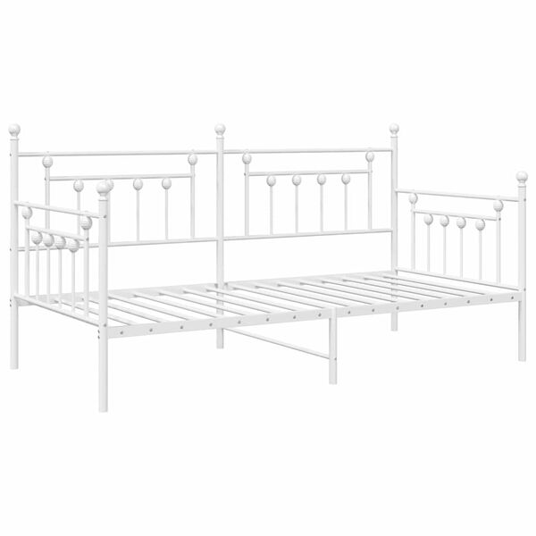 vidaXL Estrutura de cama de dia Branco 90 x 190 cm A&ccedil;o