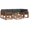 vidaXL Conjunto de Sof&aacute;s para Exterior 7 pcs Natural e Antracite