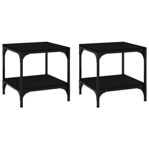 vidaXL Mesas de apoio 2 pcs 40x40x40 cm derivados de madeira preto