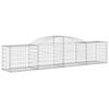 vidaXL Cestos gabi&atilde;o arqueados 13pcs 300x50x60/80 cm ferro galvanizado