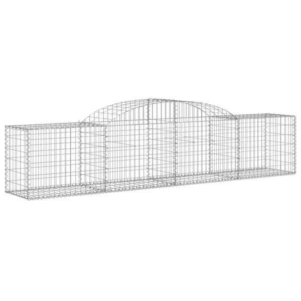 vidaXL Cestos gabi&atilde;o arqueados 13pcs 300x50x60/80 cm ferro galvanizado