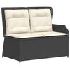 vidaXL 3 pcs conjunto lounge de jardim c/ almofad&otilde;es vime PE preto