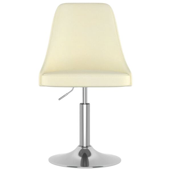 vidaXL Cadeiras de jantar girat&oacute;rias 2 pcs tecido cor creme