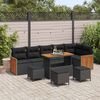 vidaXL Conjunto de Sof&aacute; de Jardim com almofada 12 pcs Preto vime PE