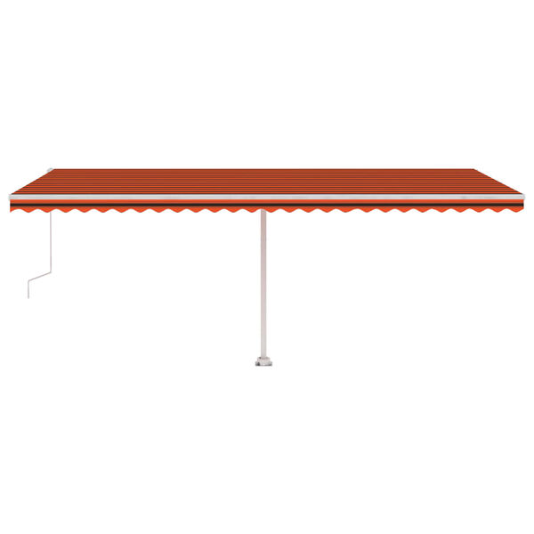 vidaXL Toldo autom. LED e sensor de vento 600x350 cm laranja /castanho