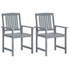 vidaXL Cadeiras jardim 2 pcs madeira de ac&aacute;cia maci&ccedil;a cinzento