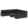 vidaXL Patio Sofa Set 12 lugar Black