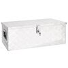 vidaXL Caixa de arruma&ccedil;&atilde;o 80x39x30 cm alum&iacute;nio prateado
