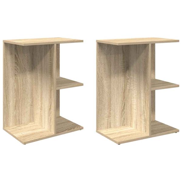 vidaXL Mesas cabeceira 2pcs 46,5x29x61cm deriv.madeira carvalho sonoma