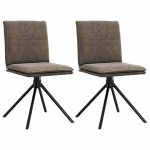 vidaXL Cadeira de jantar em couro sint&eacute;tica camur&ccedil;a cinzento escuro