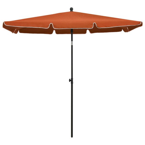 vidaXL Guarda-sol de jardim com mastro 210x140 cm terracota