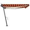 vidaXL Toldo retr&aacute;til manual com LED 400x300 cm laranja e castanho