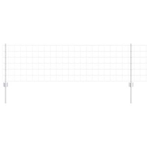 vidaXL Cerca com Poste Prateado