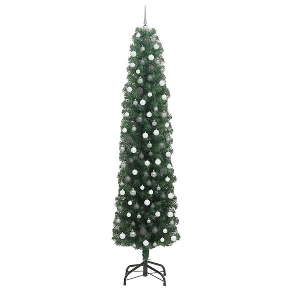 vidaXL &Aacute;rvore de Natal Artificial Verde 240 cm PVC e A&ccedil;o e Pl&aacute;stico