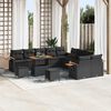 vidaXL Conjunto de Sof&aacute; de Jardim com almofada 17 pcs Preto vime PE