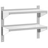 vidaXL Estante parede 2 prateleiras 75x30x60 cm a&ccedil;o inoxid&aacute;vel prata