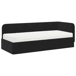 vidaXL Estrutura de Cama de Canto Preto 80 x 200 cm Veludo
