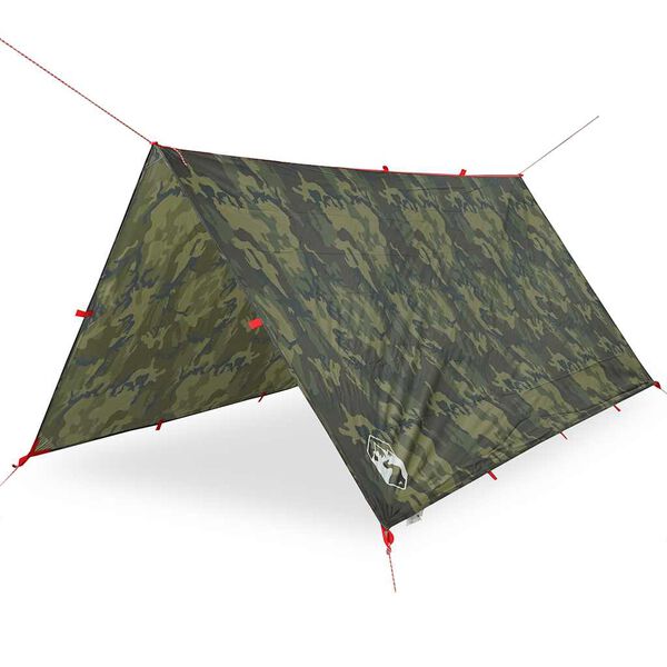 vidaXL Lona de campismo 366x306 cm imperme&aacute;vel camuflagem