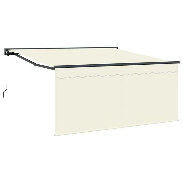 vidaXL Toldo Retr&aacute;til Manual Creme 350 x 250 cm Poli&eacute;ster e Alum&iacute;nio
