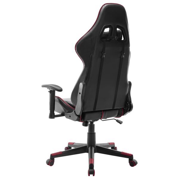 vidaXL Cadeira de gaming couro artificial preto e vermelho tinto