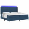 vidaXL Cama Box Spring LED com colch&atilde;o Azul 200 x 200 cm tecido
