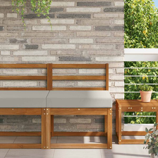 vidaXL Almofada para Sof&aacute; Externo Cinzento 60 x 60 x 8 cm Poli&eacute;ster