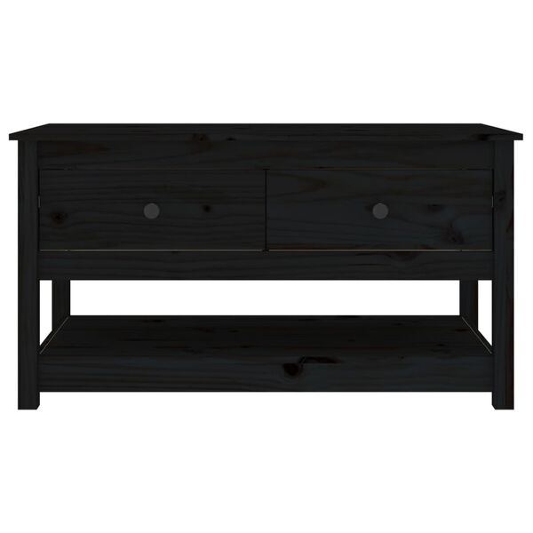 vidaXL Mesa de centro 102x49x55 cm pinho maciço preto