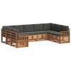 vidaXL Conjuntos de sof&aacute;s com almofada 9 pcs Natural e Antracite