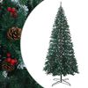 vidaXL &Aacute;rvore de Natal Artificial 500 cm PVC e A&ccedil;o Verde e Branco