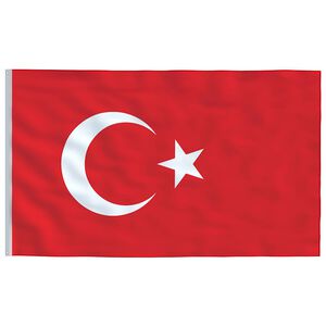 vidaXL Bandeira da Turquia 90x150 cm
