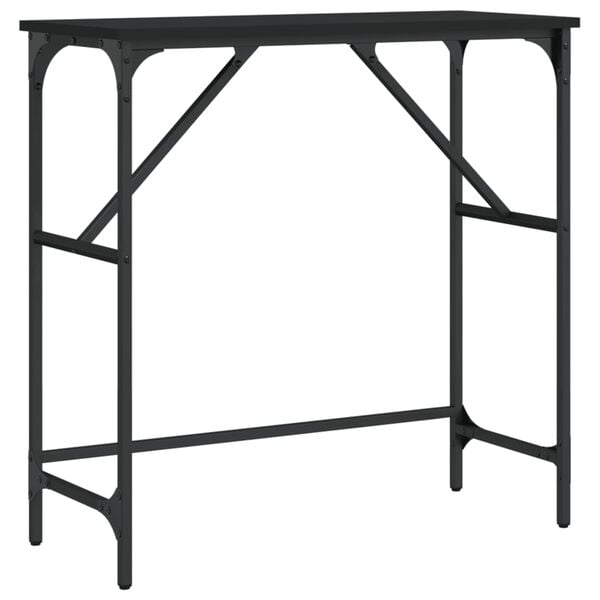 vidaXL Mesa consola 75x32x75 cm derivados de madeira preto