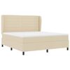 vidaXL Cama Box com colch&atilde;o com cabeceira Creme 180 x 200 cm tecido