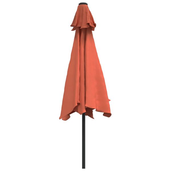 vidaXL Guarda-sol de jardim com poste de metal 300 cm terracotta