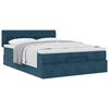 vidaXL Estrutura de cama otomana com colch&atilde;o 140x200 cm azul escuro