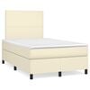 vidaXL Cama com molas/colch&atilde;o 120x200 cm couro artificial cor creme