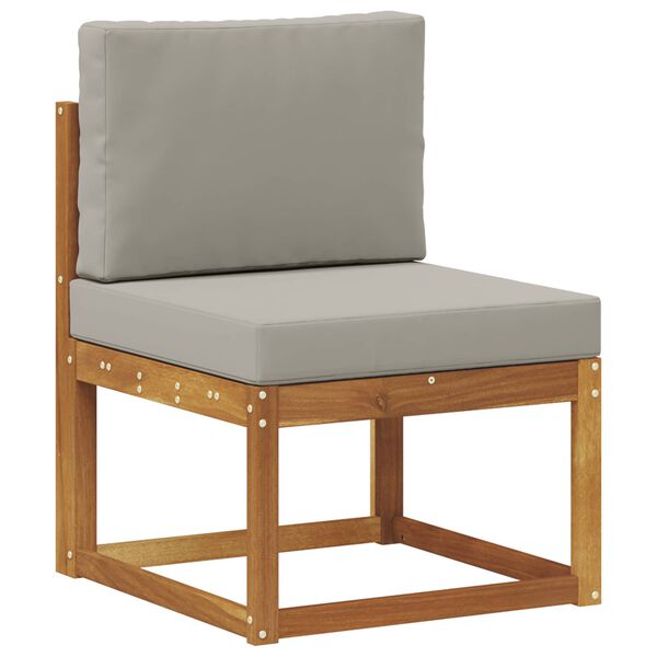 vidaXL Conjunto de Sof&aacute;s para Exterior 9 pcs Cinza Natural e Claro