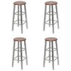 vidaXL Bancos de bar 4 pcs MDF prateado e castanho