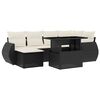 vidaXL 7 pcs conjunto de sof&aacute;s p/ jardim c/ almofad&otilde;es vime PE preto