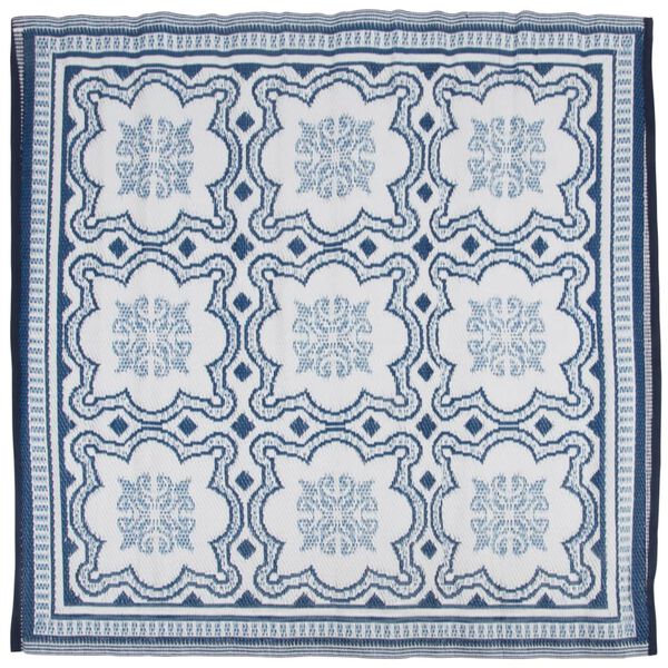 Esschert Design Tapete de exterior 151,5 cm azul e branco OC23