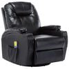 vidaXL Cadeira de massagem reclin&aacute;vel couro artificial preto