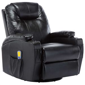 vidaXL Cadeira de massagem reclin&aacute;vel couro artificial preto