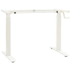 vidaXL Estrutura mesa ajust&aacute;vel em altura com manivela branco