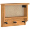 vidaXL Cabide de parede SANDNES 45x12x35 cm Pinho de madeira maci&ccedil;a