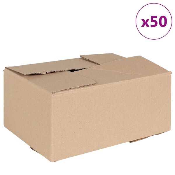 vidaXL Caixa Rebat&iacute;vel 50 pcs Natural 30 x 21,5 x 14 cm cart&atilde;o