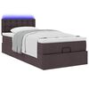 vidaXL Estrutura cama otomana colch&atilde;o 90x190 cm tecido castanho escuro